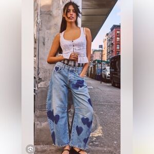 We The Free Light Blue Jeans with Heart Accent